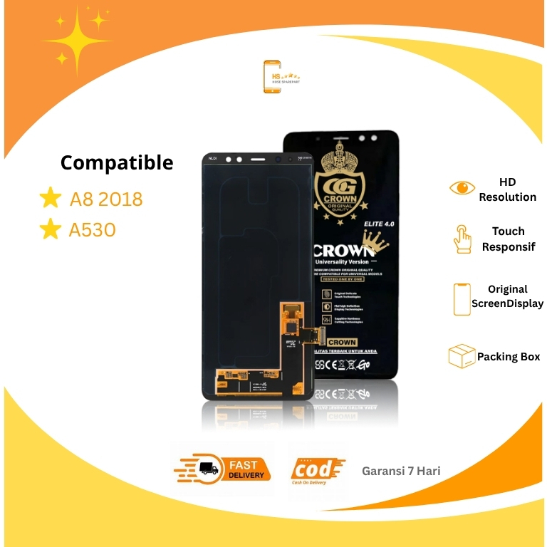 COD  LCD TOUCHSCREEN SAMSUNG A8 2018 / A530 ORIGINAL FULLSET COMPLETE / LCD SAMSUNG A8 2018 / LCD SA