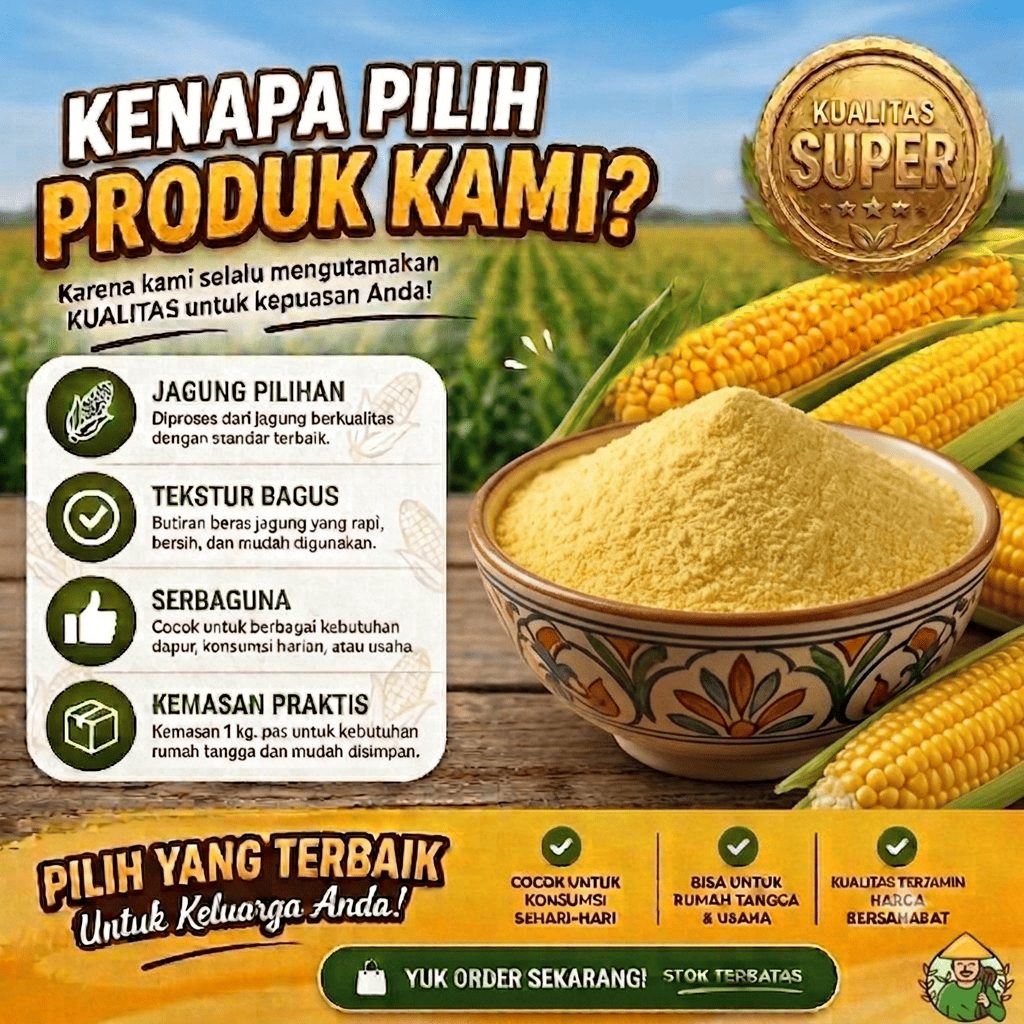 Nasi Jagung - Ampok Jagung - Beras jagung halus 1kg premium-sovit