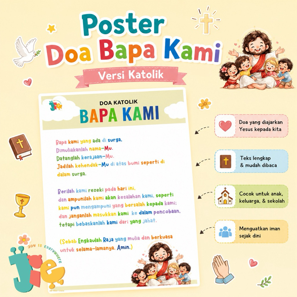 JOYISEVERYWHERE Poster Doa Bapa Kami Katolik