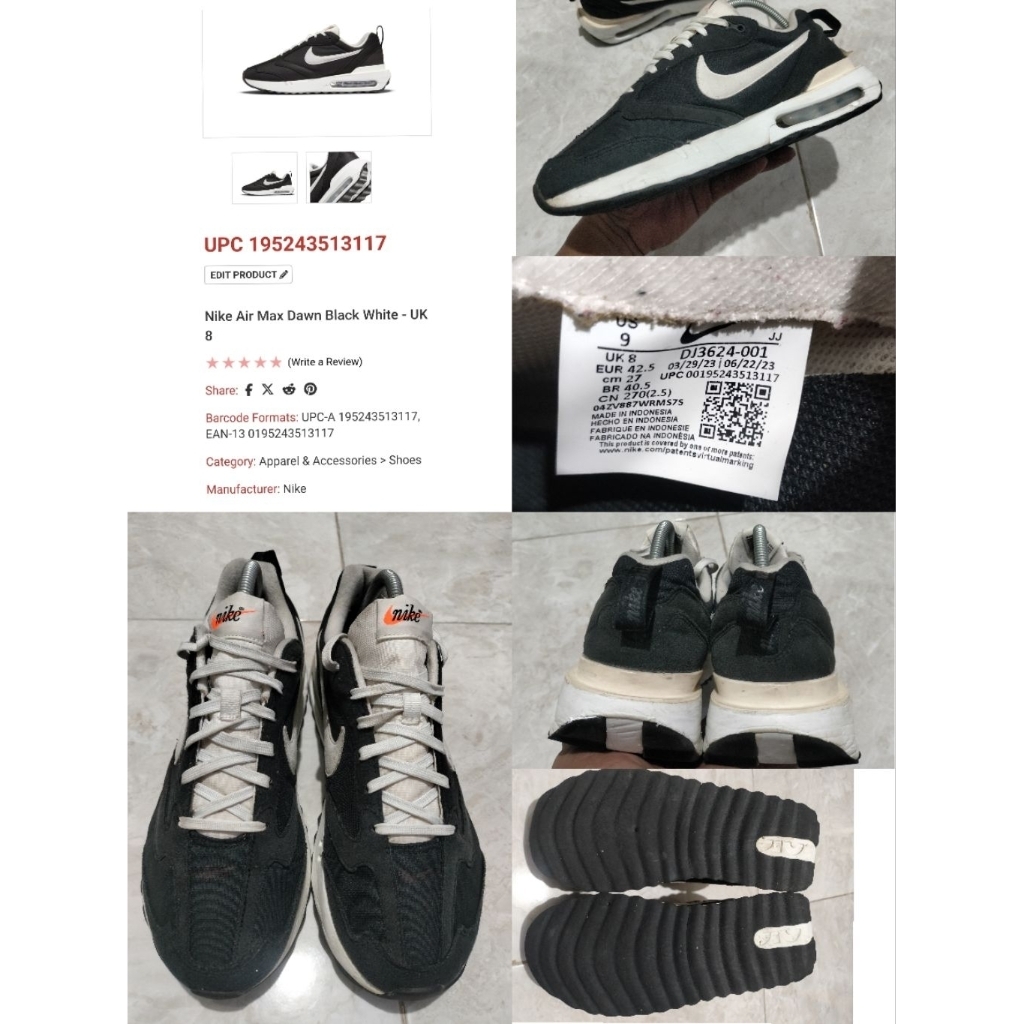 Sepatu Preloved Second Original Nike Airmax AM Dawn Size 42