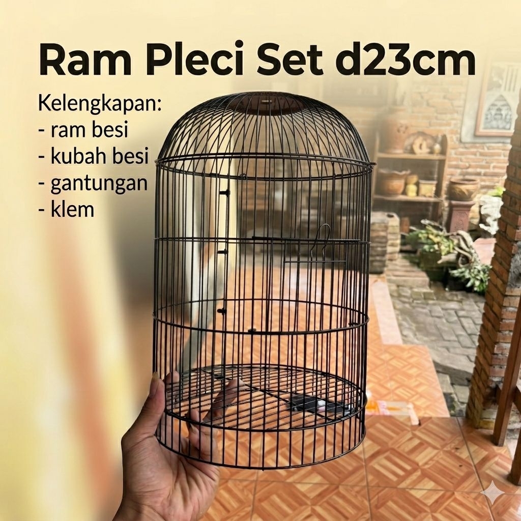 RAM BESI SANGKAR BURUNG HELOPET DIAMETER 23CM RAM BESI TEBAL