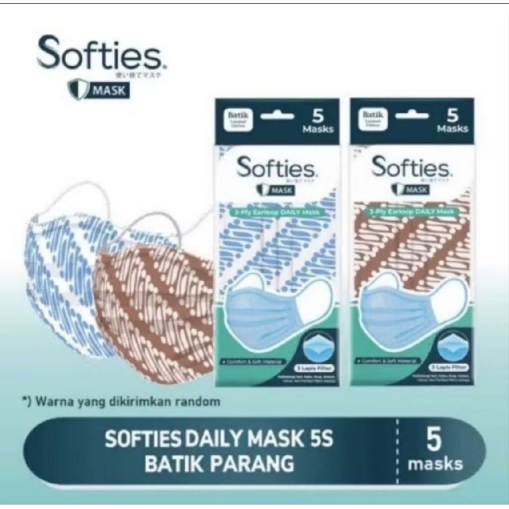 Masker Softies Batik BIRU / Softies Masker Motif Batik Biru OnlyMasker Softies Batik BIRU / Softies 