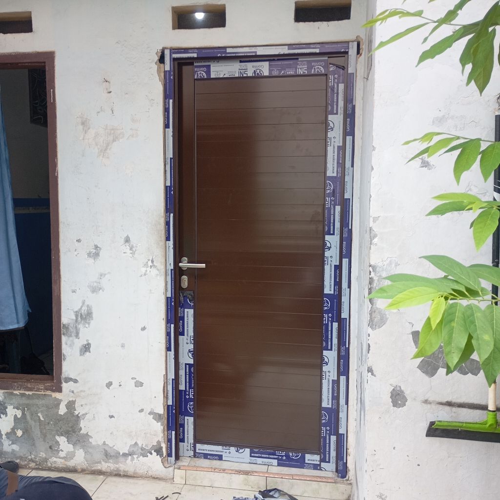 pintu aluminium / pintu panel / pintu panel 0490 br PC 200 x 90 / pintu kamar aluminium / pintu alum