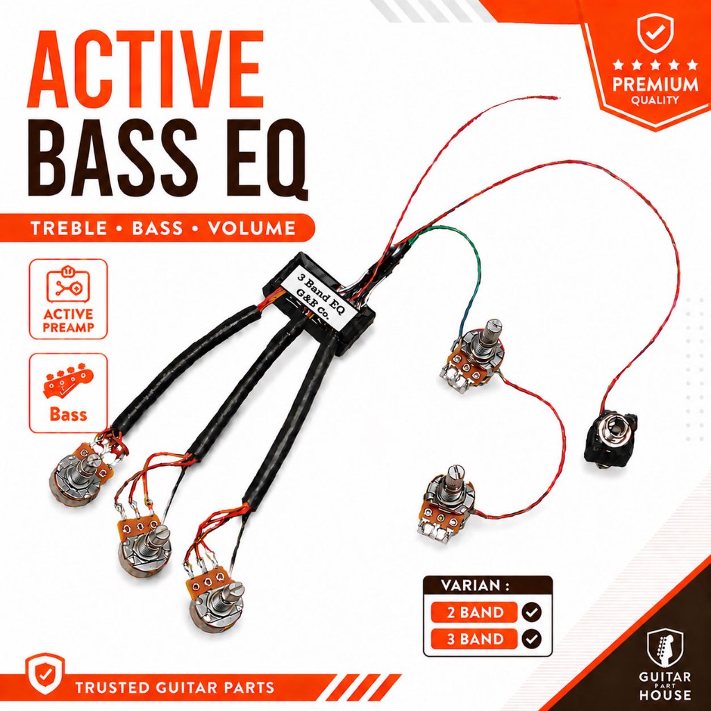Preamp Bass EQ Active 2 Band / 3 Band Tone Control untuk Bass Elektrik