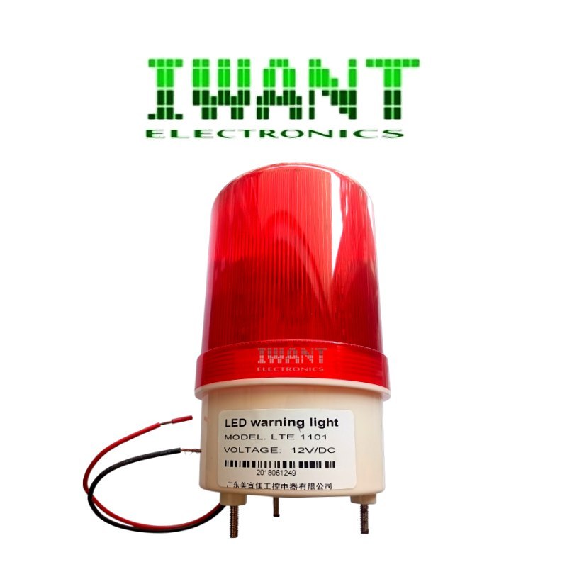 LAMPU ROTARY WARNING LIGHT 12V 12 VOLT DC MERAH 12V DC LAMPU DARURAT ROTARY 12V DC MERAH LAMPU LED E