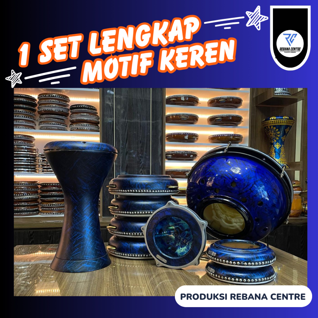 SATU SET LENGKAP REBANA MOTIF KEREN PROMO SPECIAL REBANA CENTRE