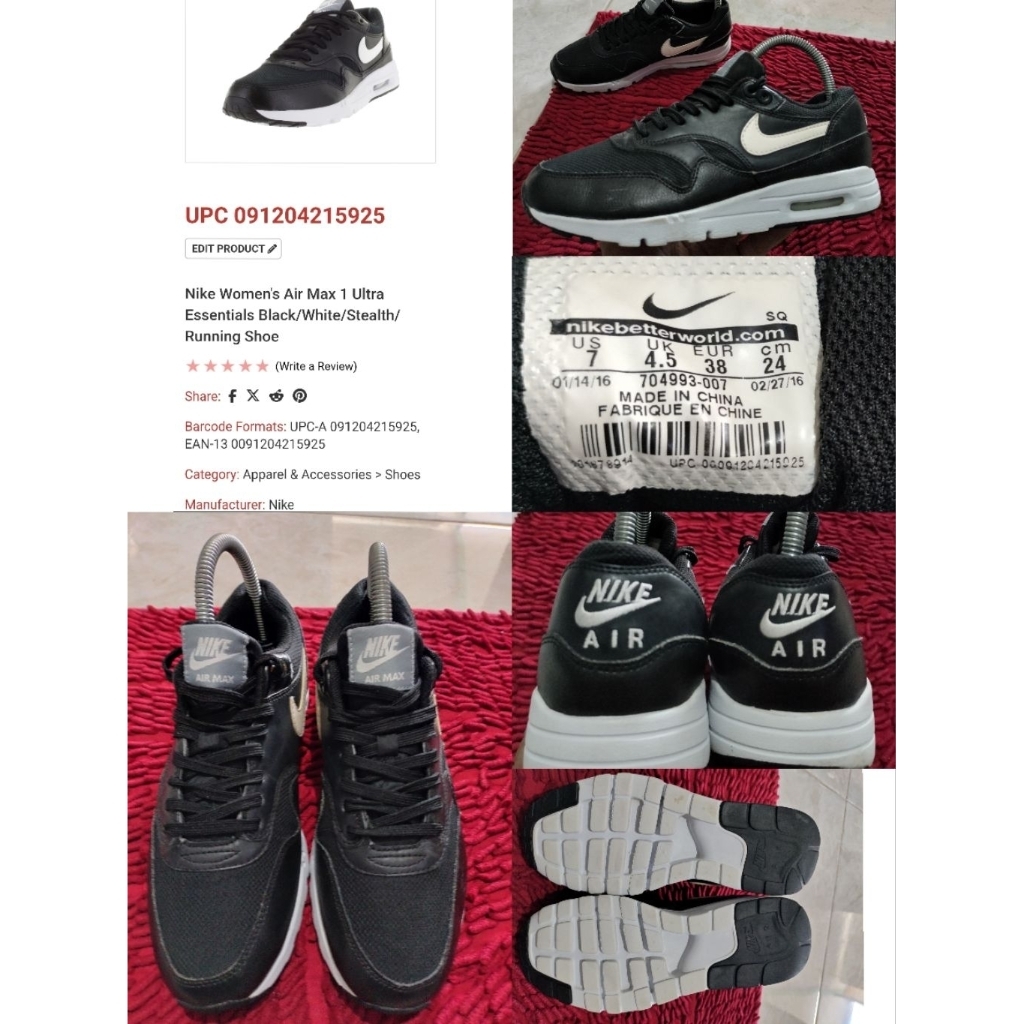 Sepatu Preloved Second Original Nike Airmax one AM 1 Ultra Size 38
