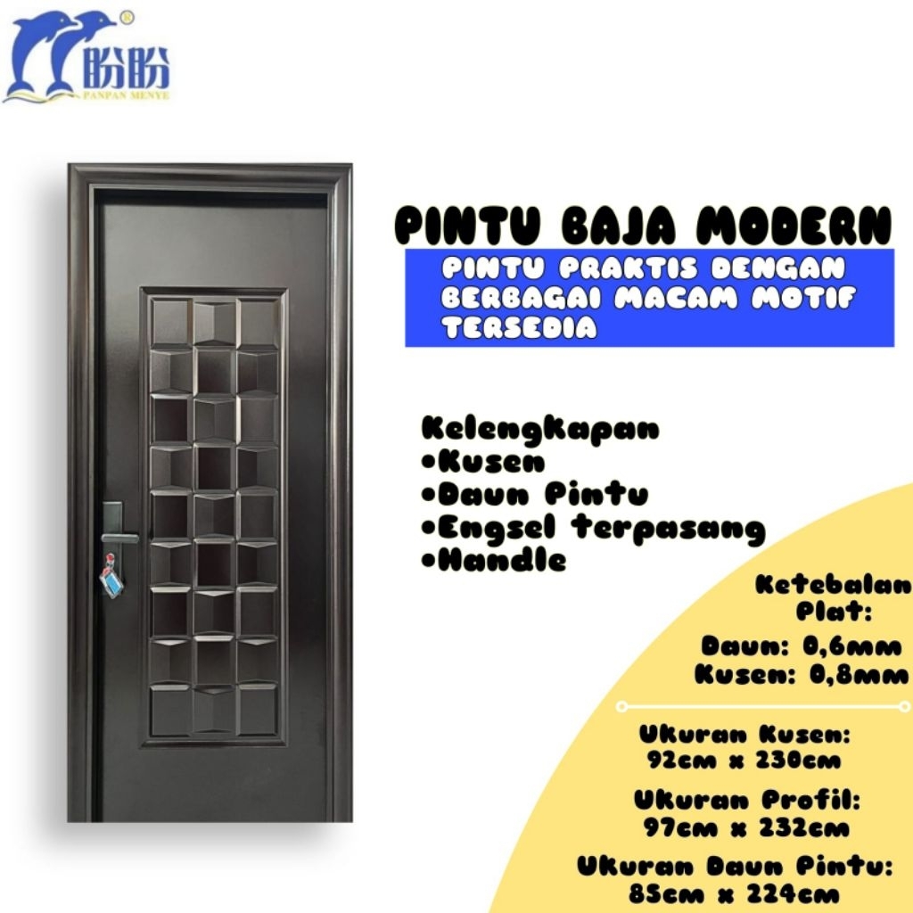 Pintu Baja/Pintu Utama/Pintu Modern/Pintu Kamar / Baja Galvanis