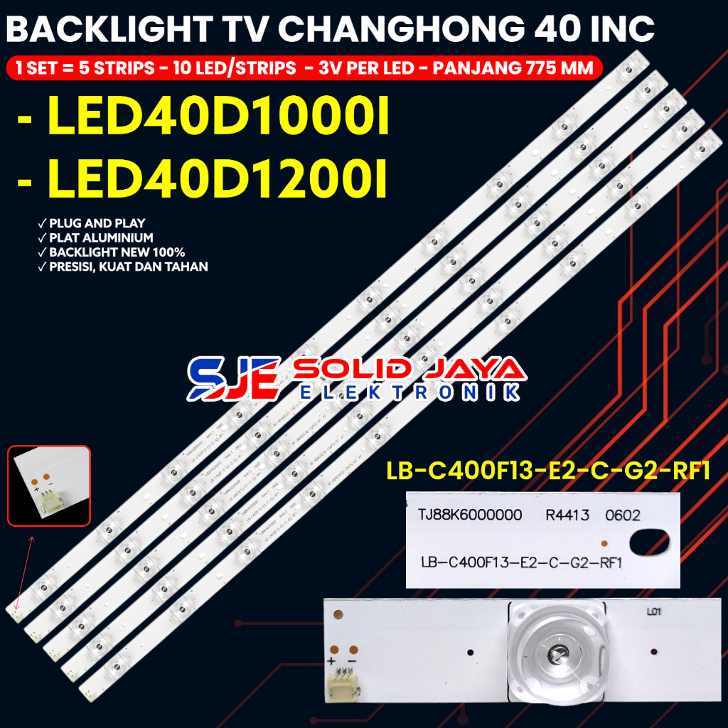 BACKLIGHT TV CHANGHONG 40 INCH LED40D1000 LED40D1200 40D1000 40D1200 LAMPU BL LED 40D 10K 3V