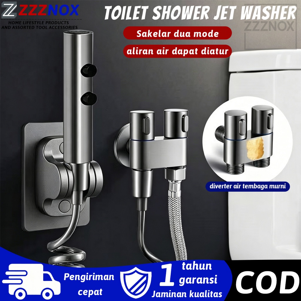 (COD) Semprotan Cebok Toilet Bidet + Keran Pembagi 2 Arah Tembaga Murni Teknologi Jerman | Kontrol G