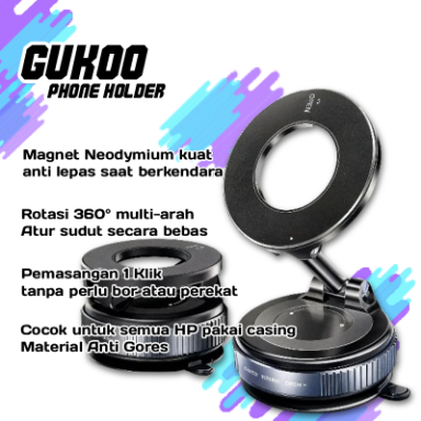 GUKOO Phone Holder Magnetic 360° Anti Jatuh
