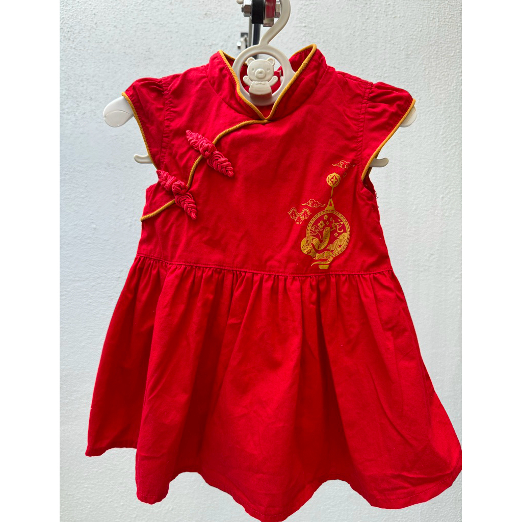 PRELOVED Cheongsam Baju Baby 6-9 month 74cm Dress Bayi
