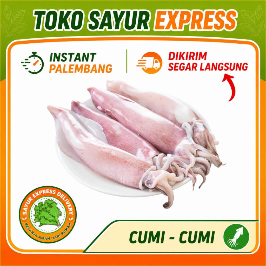 Cumi - Cumi Fresh 400 - 500 Gram - Seafood Segar Palembang