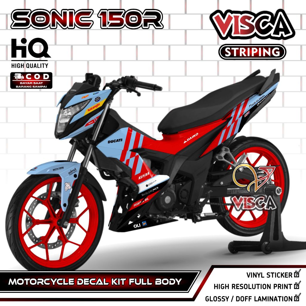 Decal Sonic 150R Full Body - Stiker Sonic 150R Full Body - Dekal Sonic 150R Full Body - Striping Son