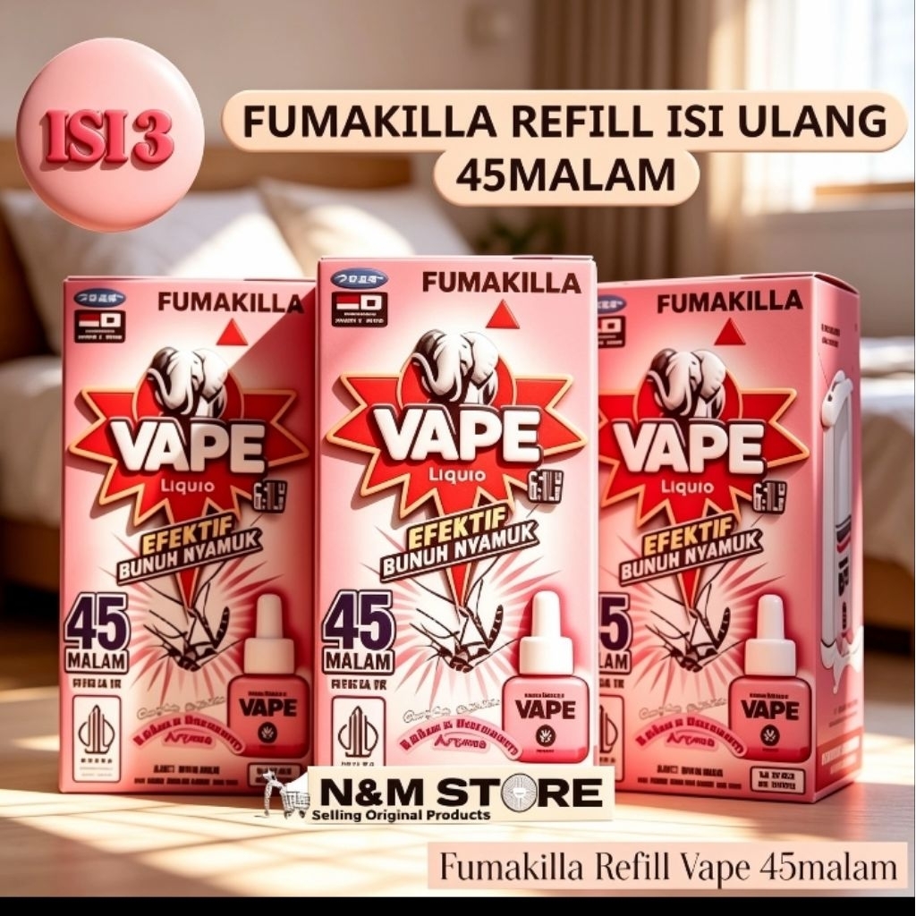 [BUNDLE 3] Fumakilla Vape Refill 45malam Obat Nyamuk Elektrik X3