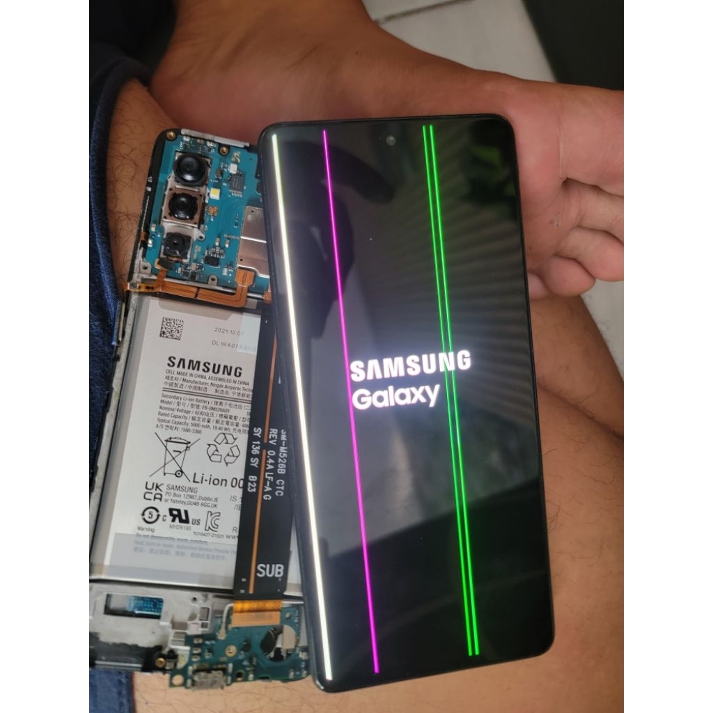 LCD samsung M52 5G plus frame original copotan