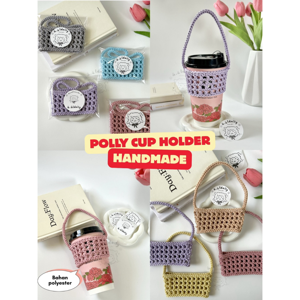 Polly Cup Holder Crochet Handmade / Sleeve Cup / Tumblr Sleeve