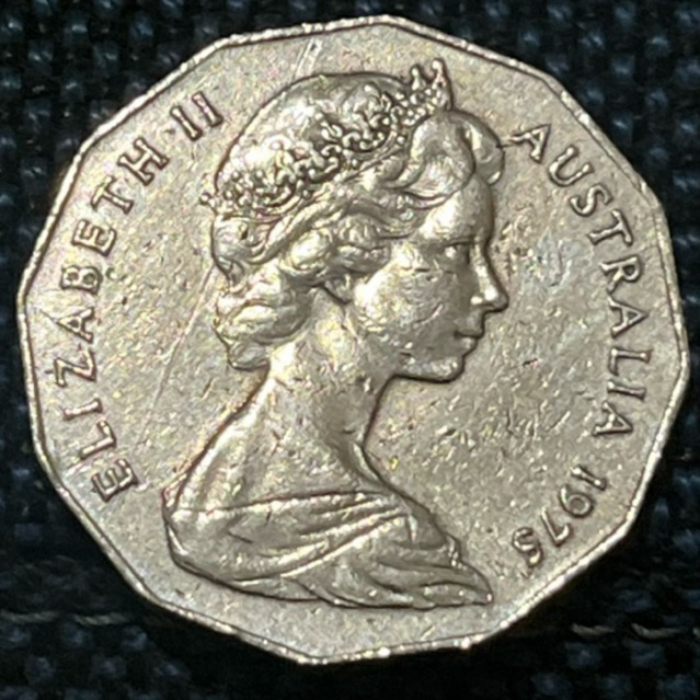 KOIN ELIZABETH II AUSTRALIA 1975 50 SEN