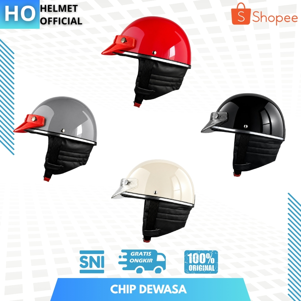 Helm Bogo Chip Dewasa SNI All Size Free Bubble
