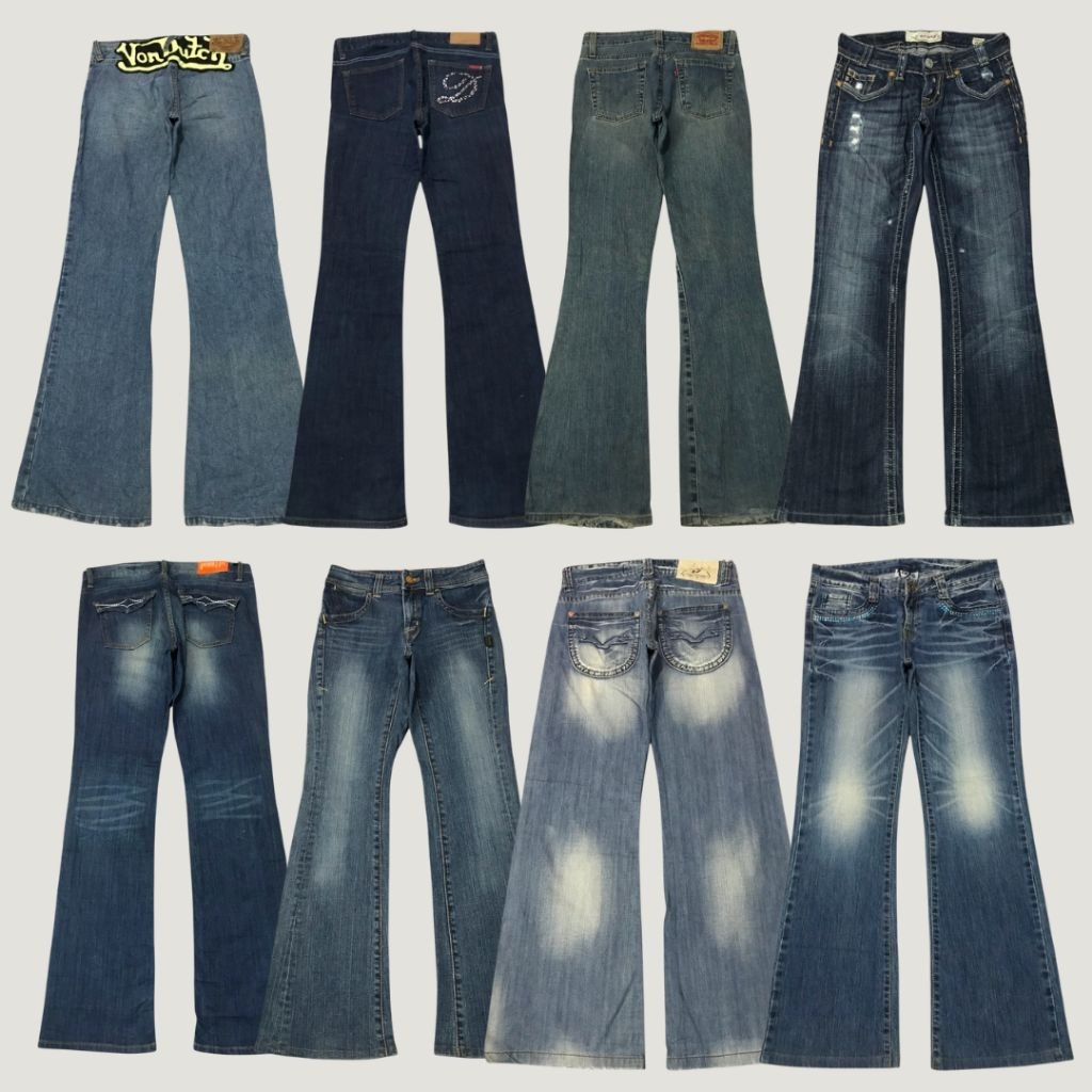 povgoods - Celana Jeans Y2K Bootcut Cutbray Flare Low Waist