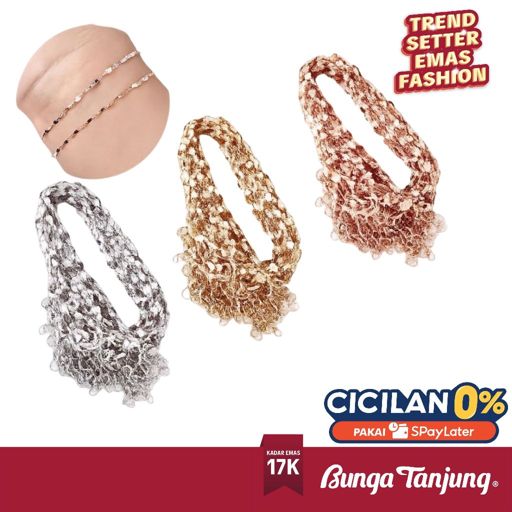 GELANG EMAS OSCANO SHIMMER - EMAS 17K - BUNGA TANJUNG GOLD