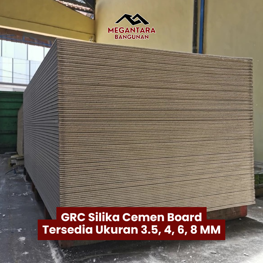 GRC Silika Cement Board 3.5mm 4mm 6mm 8mm Papan Semen Fiber Board Dinding Plafon Partisi