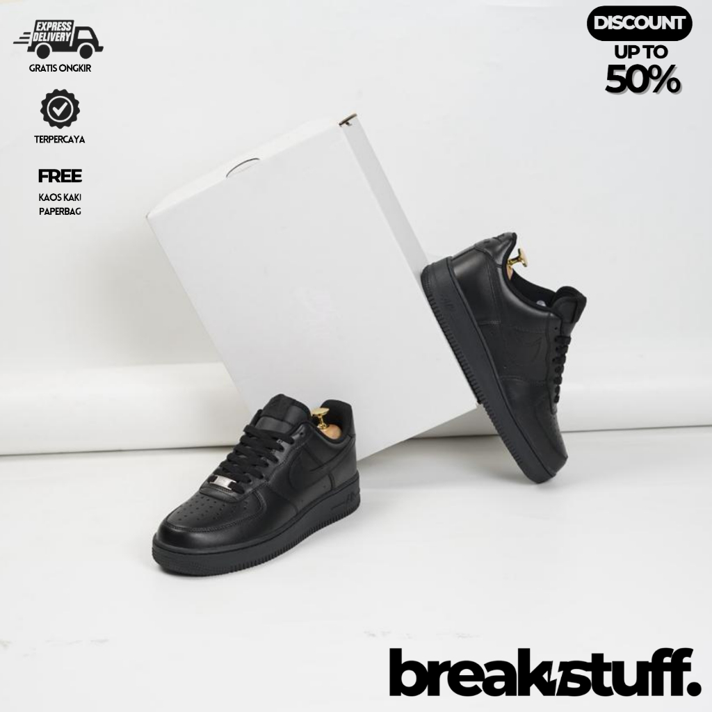 Breaksstuff - Sneakers AF1 Low Triple Black Unisex 100% Bnib