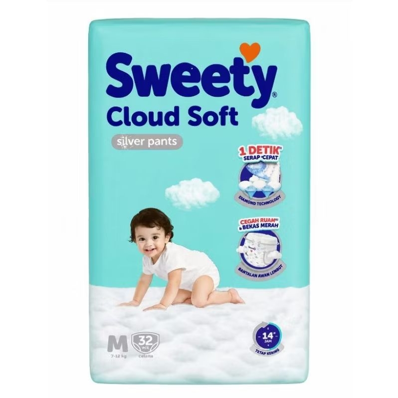 SWEETY SILVER PANTS Diapers popok bayi celana