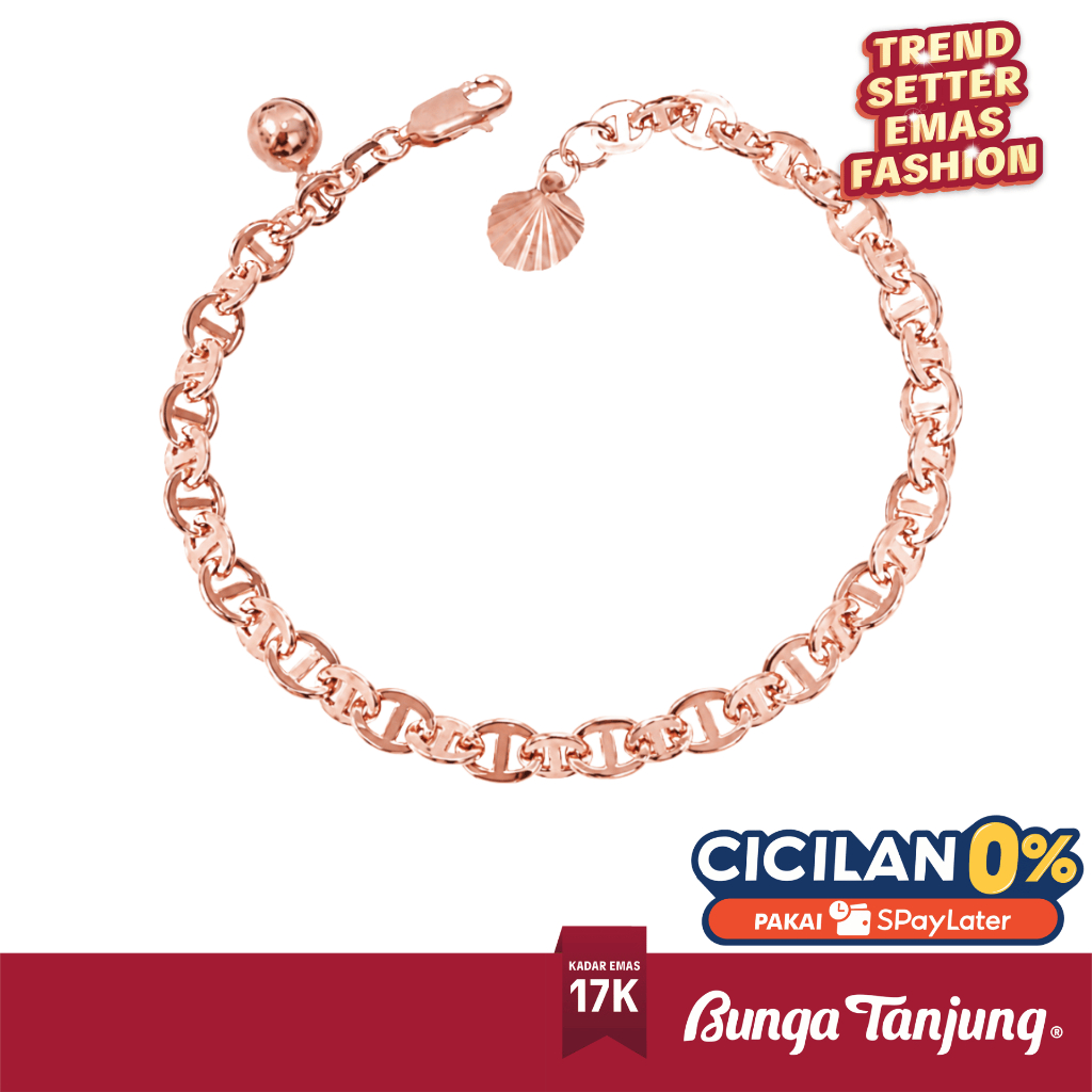 GELANG EMAS CARISSA TWIST CHAIN - EMAS 17K - BUNGA TANJUNG GOLD