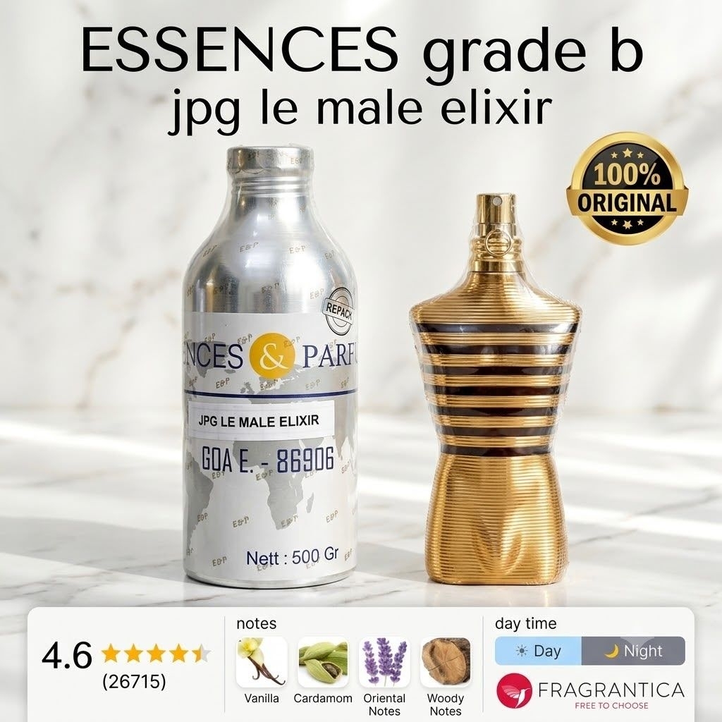 ESSENCES GRADE B/GOA E/LE MALE ELIXIR/KEMASAN SEGEL REPACK/BIBIT MURNI