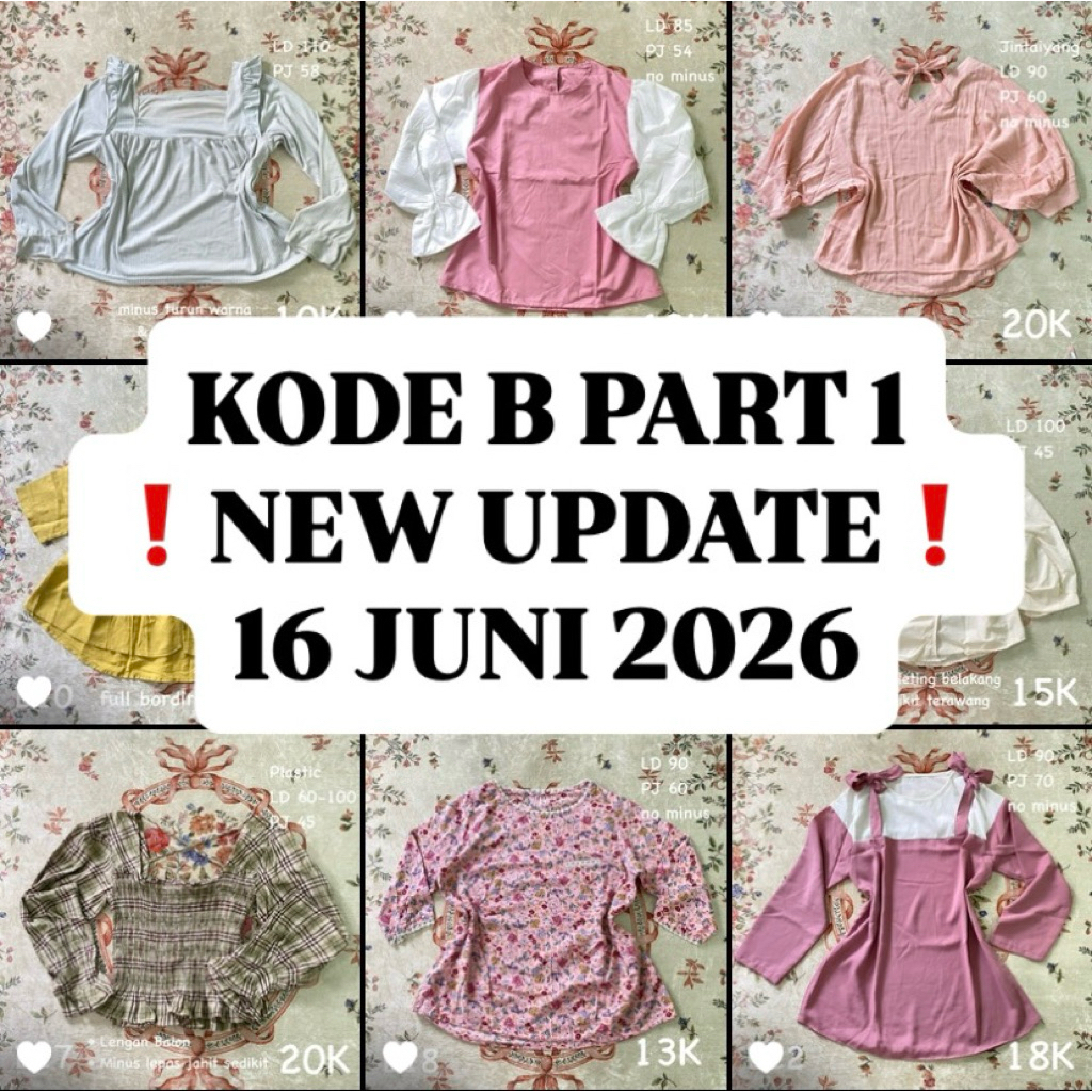 Blouse lengan Panjang (B) PART 1 MORIKEI | GOTHIC | FAIRY | VINTAGE