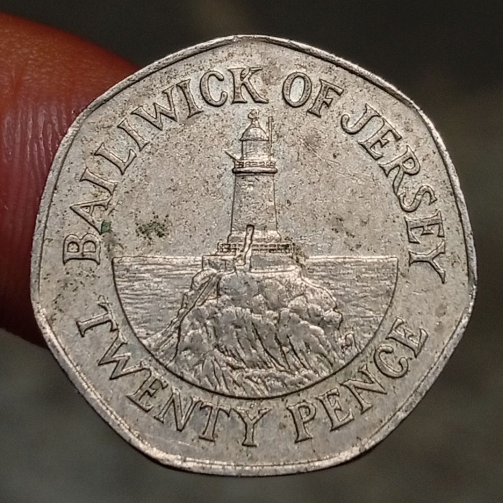 Koin Kuno Jersey 20 Pence Corbière Lighthouse tahun 2009