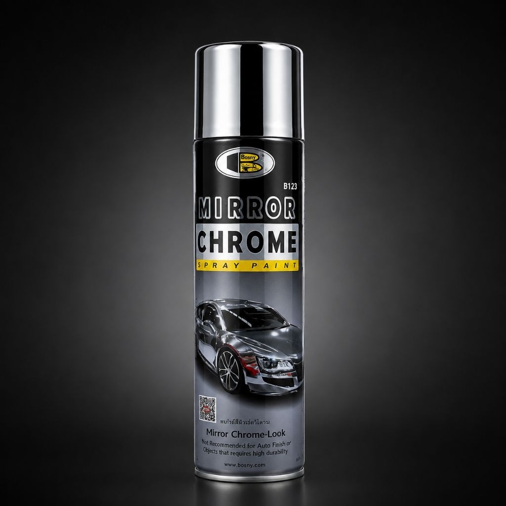 BOSNY Mirror Chrome Spray Paint 270ml Cat Semprot Mirror Chrome Krom Original Thailand