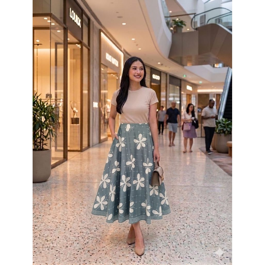 Rok klok midi batik solo