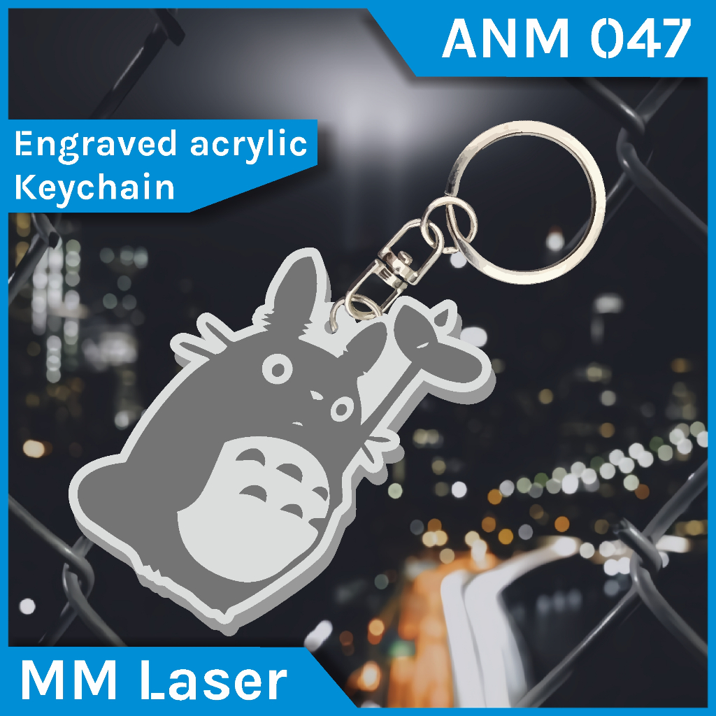 ANM 047 acrylic keychain ghibli totoro | keychain ghibli acrylic | gantungan kunci akrilik ghibli | 