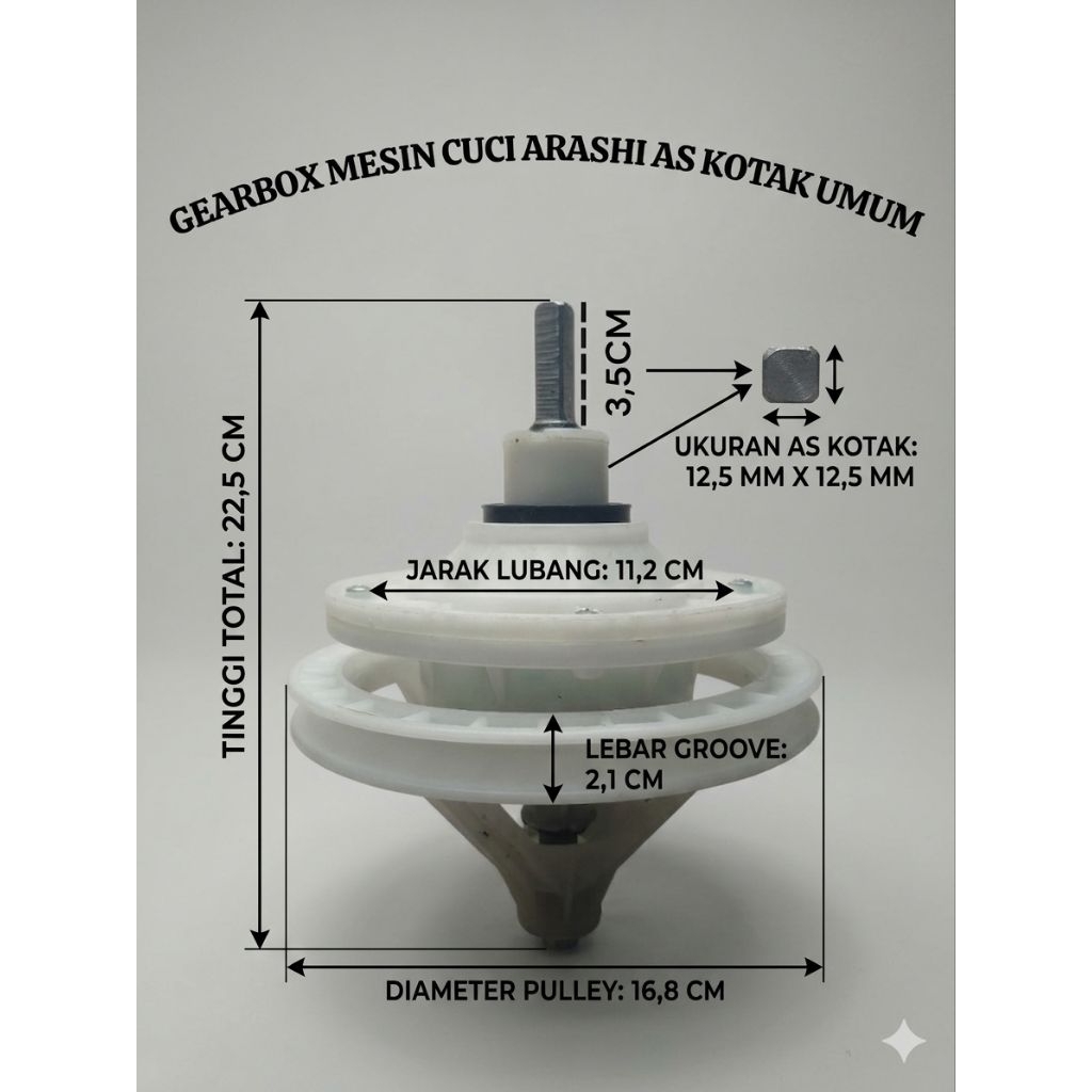 GEARBOX MESIN CUCI ARASHI AS KOTAK