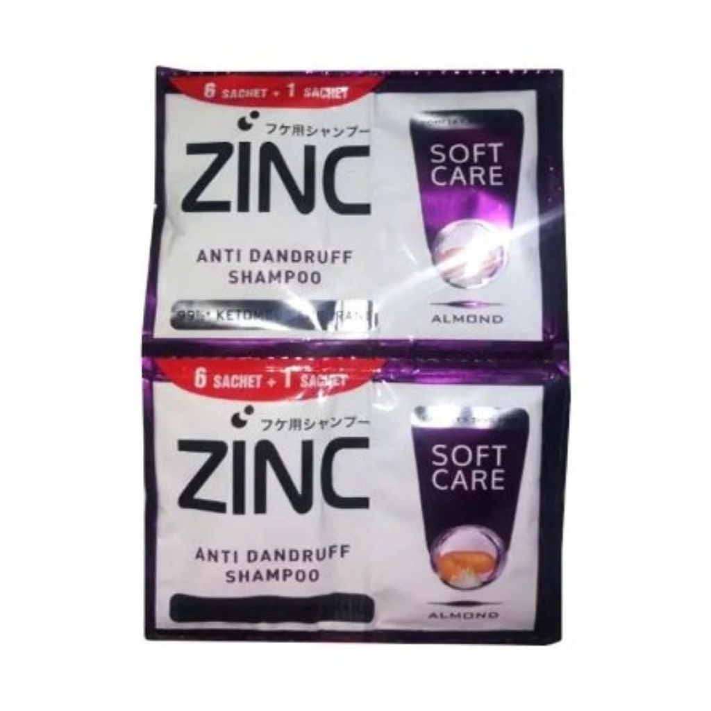 Zinc Shampoo Soft Care 10ml x 12 Sachet | Shampoo Anti Ketombe | Rambut Lembut & Wangi | Renteng Ori