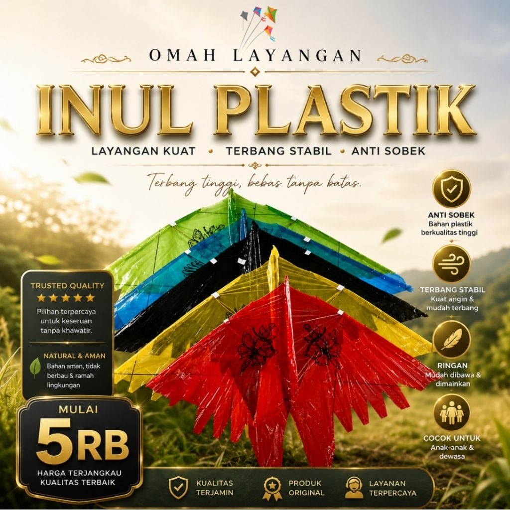 layangan inul plastik layangan klelawar plastik