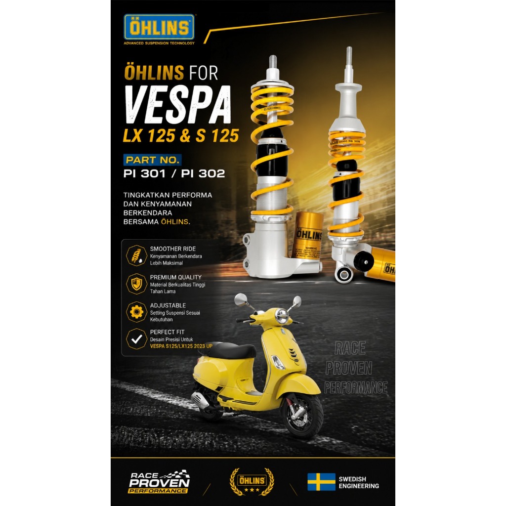 Shock Ohlins Vespa LX125 S125 - PI301 PI302