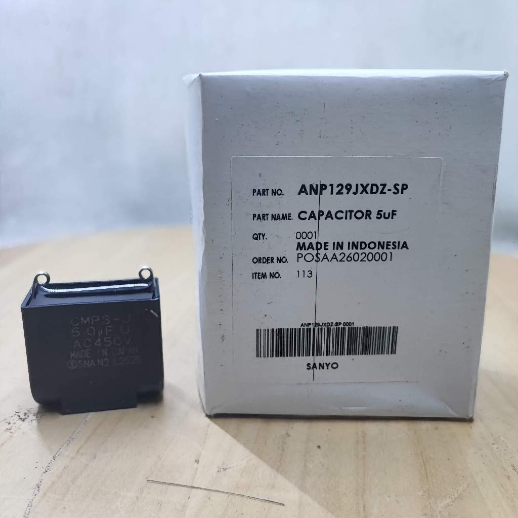 Kapasitor kotak Sanyo 5uf Asli | capacitor 5 mikro pompa air sanyo PWH 137C 138C PH 125A PH 137AC PH