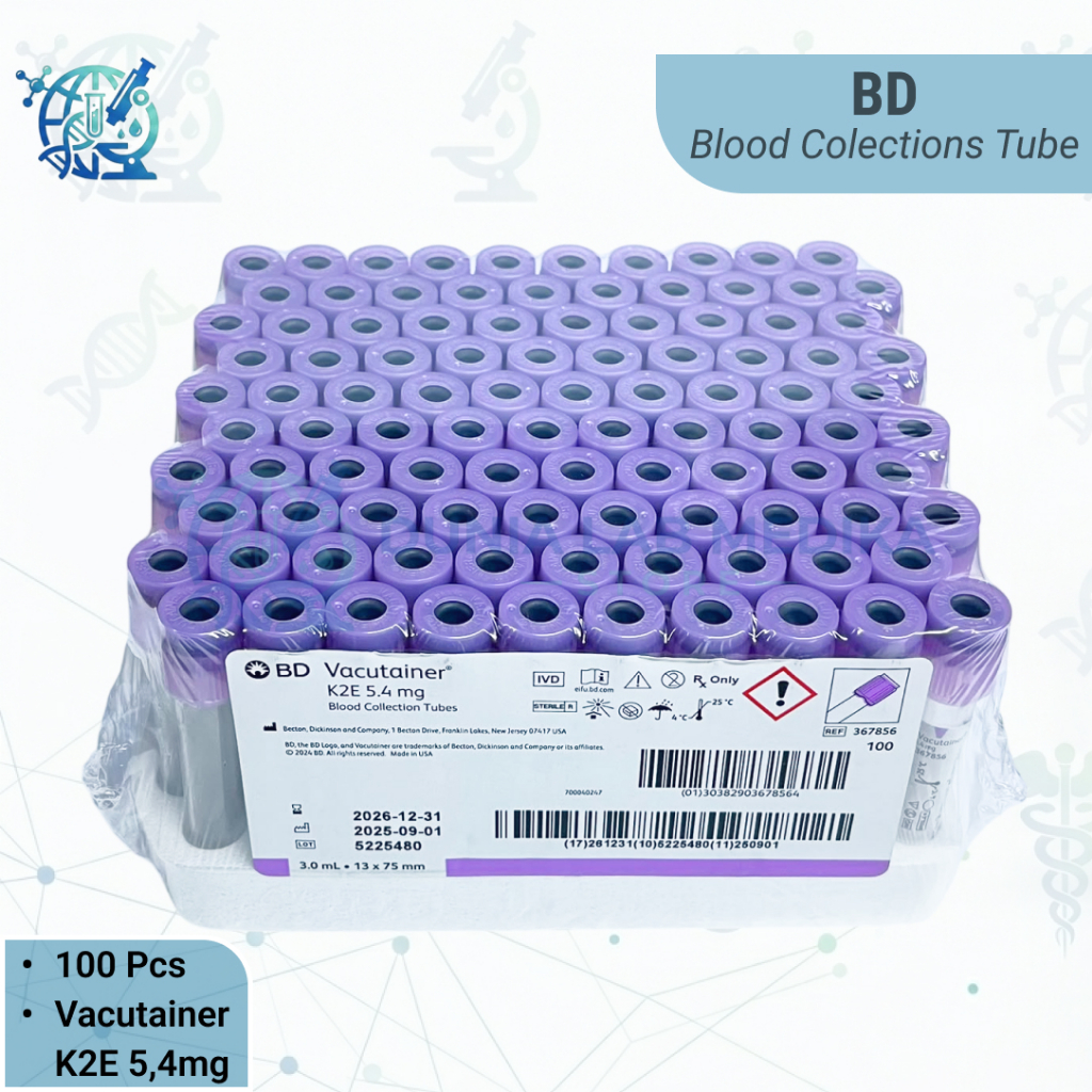 Tabung Vacutainer K3 EDTA 3ml 13x75mm BD Pet Tube