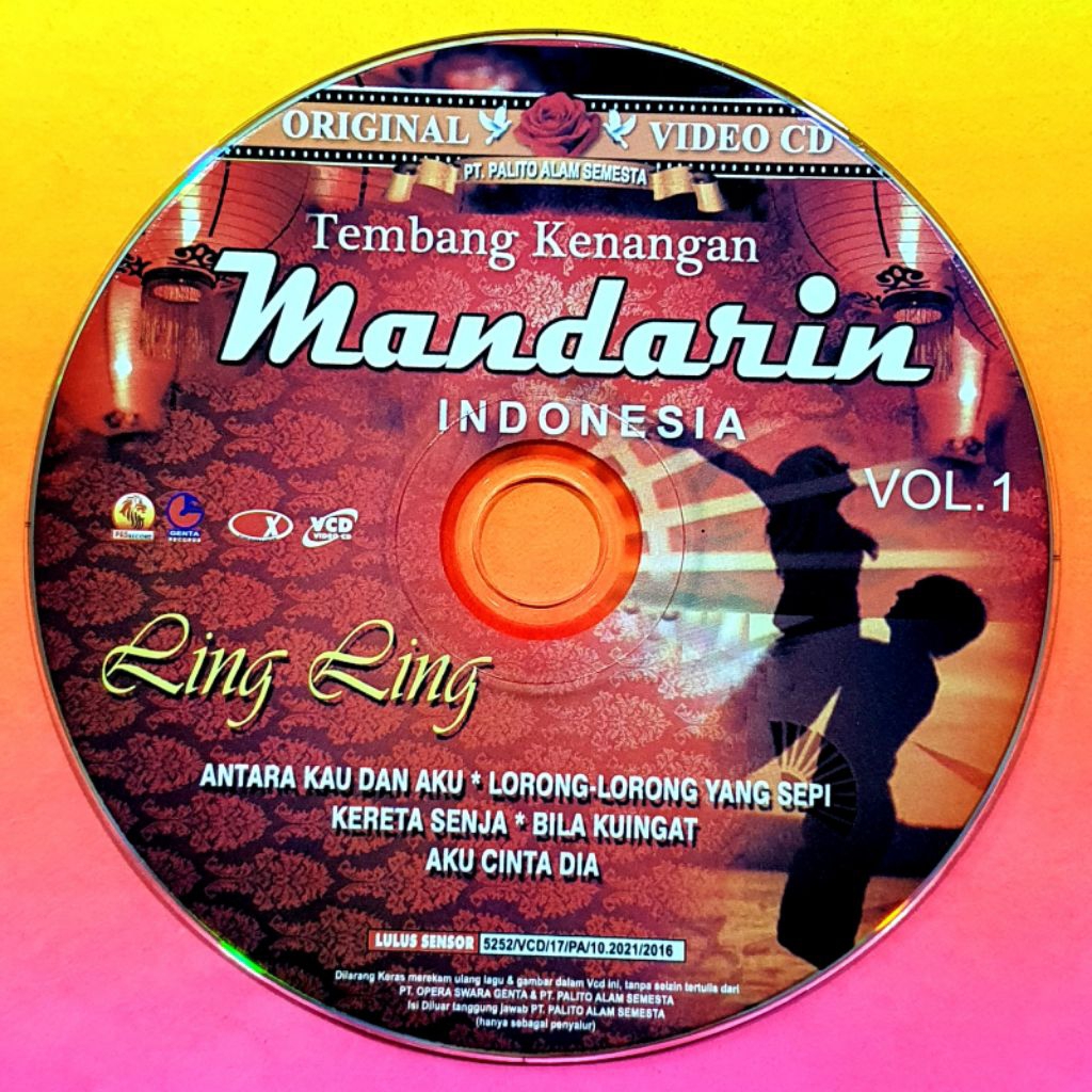 vcd mandarin Indonesia ling ling karaoke - vcd lagu mandarin lawas lengkap