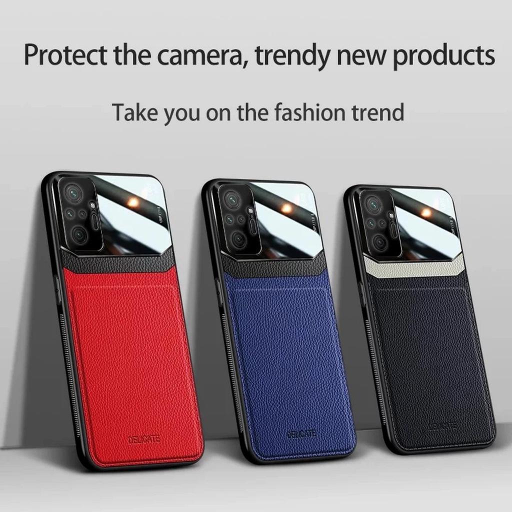 Case for Xiaomi Redmi Note 10 Pro / Note 10S / Note 10 Hardcase Premium Leather Flexy Glass ba