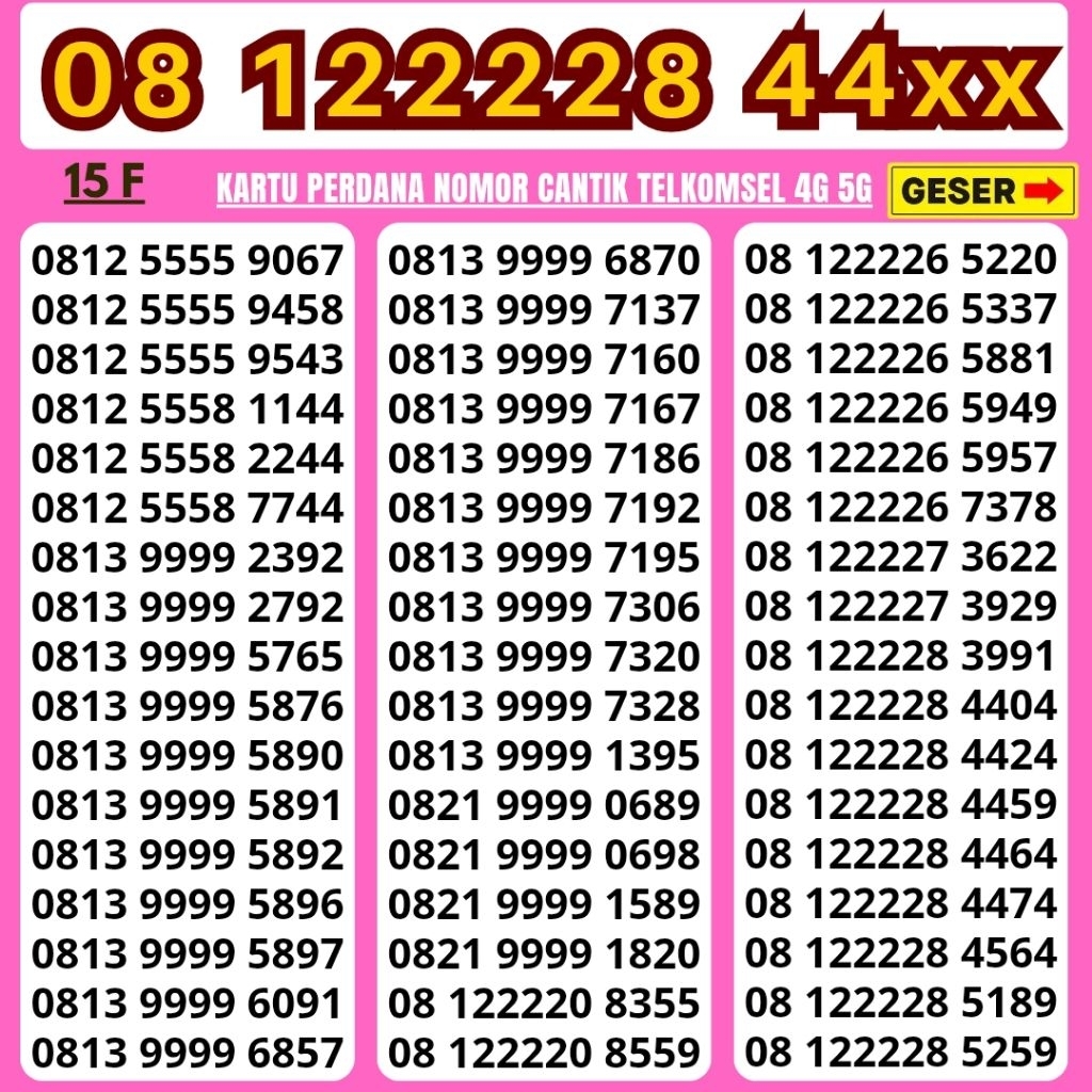 NOMOR CANTIK SIMPATI 11 digit 12digit TELKOMSEL 4G 5G NOCAN SIMPATI NOMER TELKOMSEL