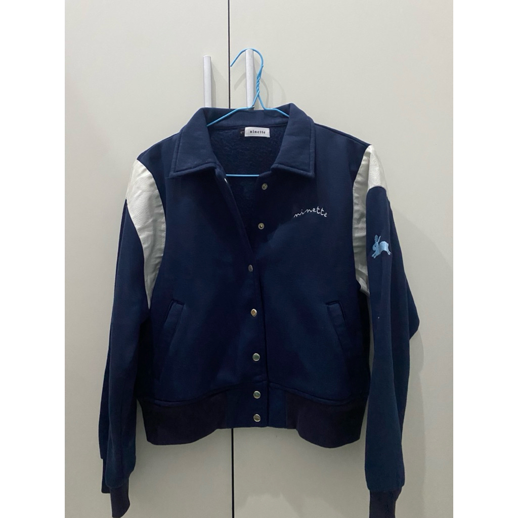 [preloved] ninette jacket navy lolica pink cardigan