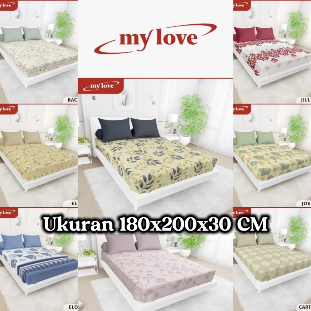 Sprei 180x200 My Love Official Tinggi 30 CM / seprei MyLove