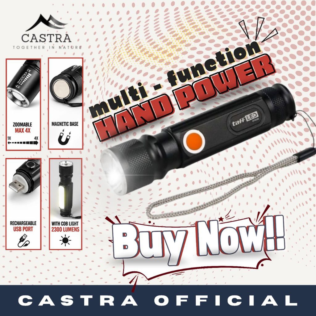 Senter TaffLED Multi-Function Hand Power USB Lumens WY8106 Outdoor