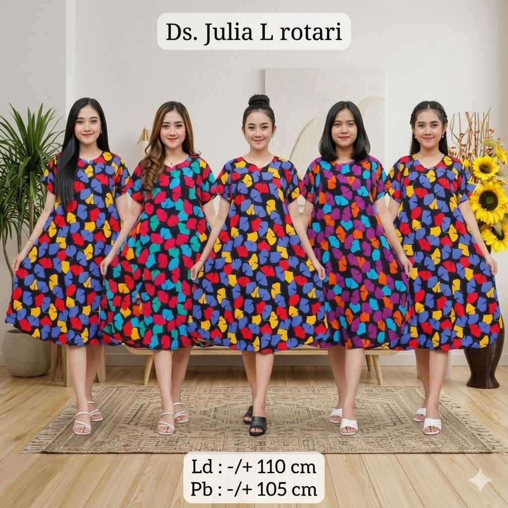 Paket 5 Pcs Daster Standar Julia L Rotary