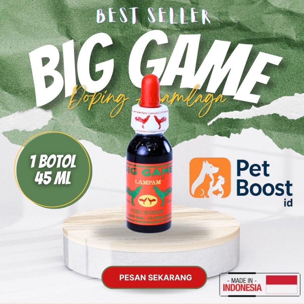 Doping Lampam Big Game ( B ) 45 ml, Original Import Thailand DOPING AYAM LAGA BIG GAME