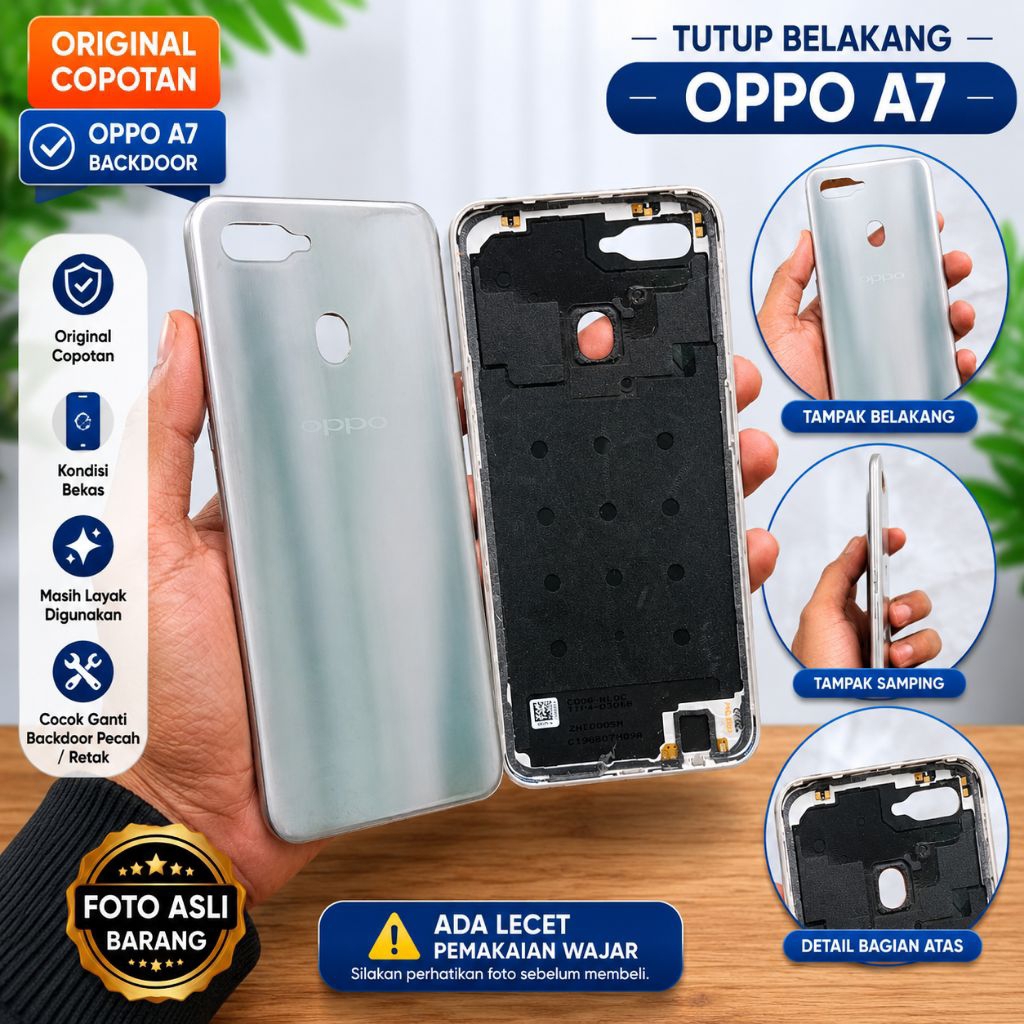 Backdoor OPPO A7 Gold Original Copotan | Tutup Belakang OPPO A7 Warna Gold | Back Cover Housing Bela